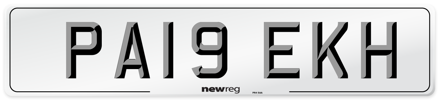 PA19 EKH Number Plate from New Reg
